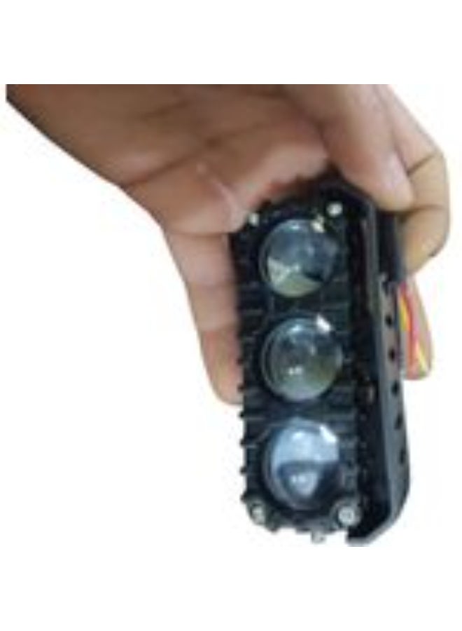 مجموعة مصابيح ضباب LED للسيارة - 3 عدسات - للطرق الوعرة - سكوربيون - قوية ومشرقة - مناسبة للسيارات والدراجات النارية والدراجات البخارية والشاحنات - قطعة واحدة - Image 4